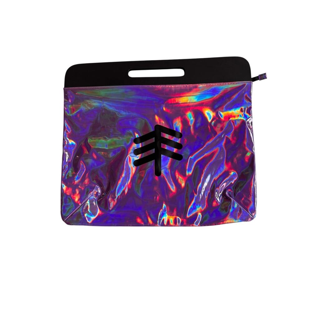 Ienki Ienki Iridescent Holographic Zip Top Handle Bag Large Storage Totum Tree